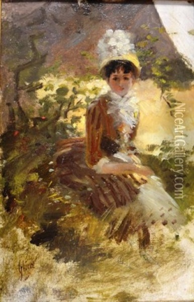 Portrait De Femme Oil Painting - Jules Cheret