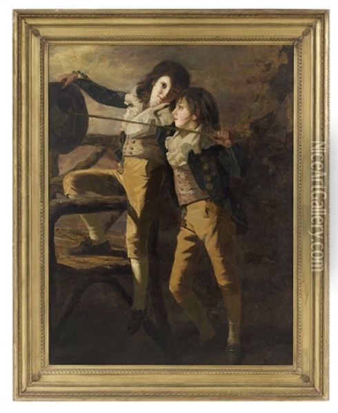 The Allen Brothers - Portrait Of James And John Lee Allen Oil Painting - Sir Henry Raeburn