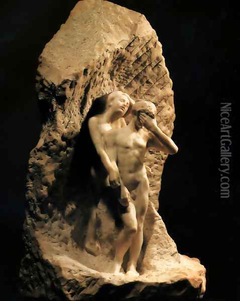 Adam and Eve expelled from Paradise Oil Painting - Auguste Rodin