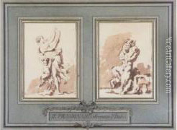 Bacchantes Et Satyres Oil Painting - Etienne de Lavallee-Poussin