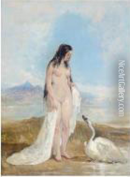 Leda And The Swan Oil Painting - William Edward Frost