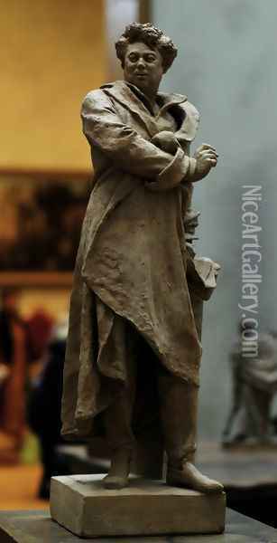 Model to a Monument to Alexandre Dumas Oil Painting - Albert-Ernest Carrier-Belleuse
