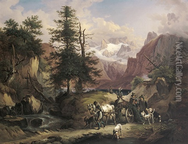 Heimkehr Von Der Jagd Oil Painting - Anton Castell