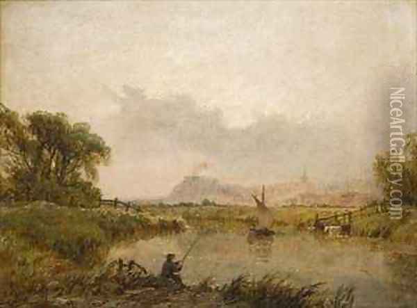 Nottingham from the Trent Oil Painting - Henry Thomas Dawson