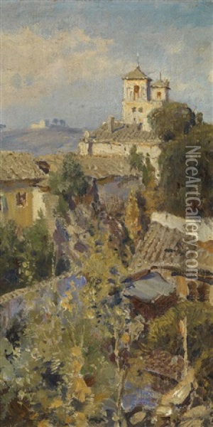 View Of Monti Parioli, Rome Oil Painting - Vasili Dimitrievich Polenov