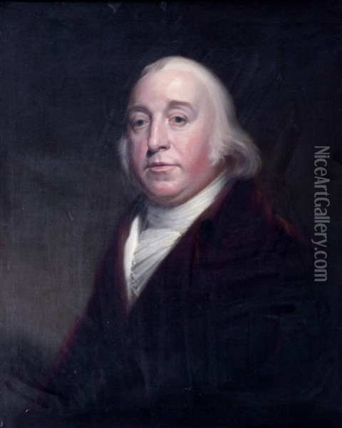Portrait D'homme A La Veste Rouge Oil Painting - Sir William Beechey
