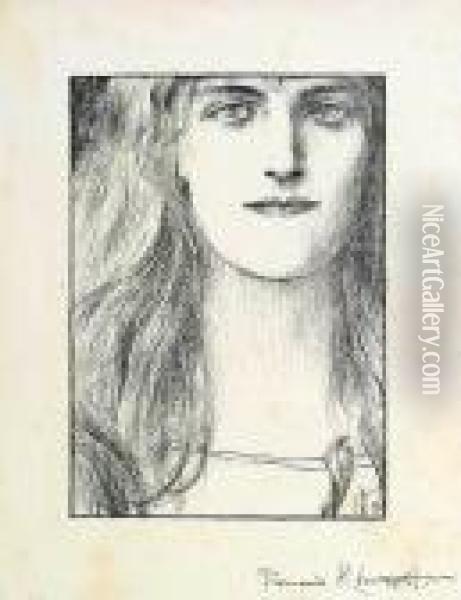 Kobieta. Studium Twarzy Oil Painting - Fernand Khnopff