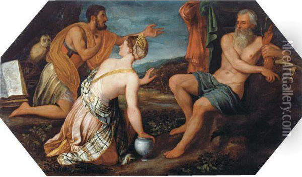 Mythological Scene With Jupiter Oil Painting - Juan De Roelas