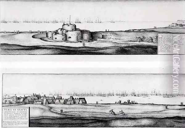The Town and Castle of Deal Kent Oil Painting - Wenceslaus Hollar