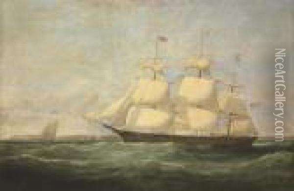 An American Clipper Ship Leaving The Mersey Oil Painting - Samuel Walters