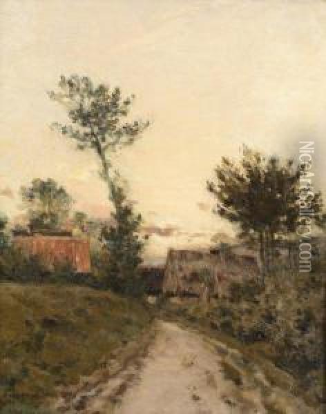Chemin A L'entree Du Village Oil Painting - Jean-Charles Cazin