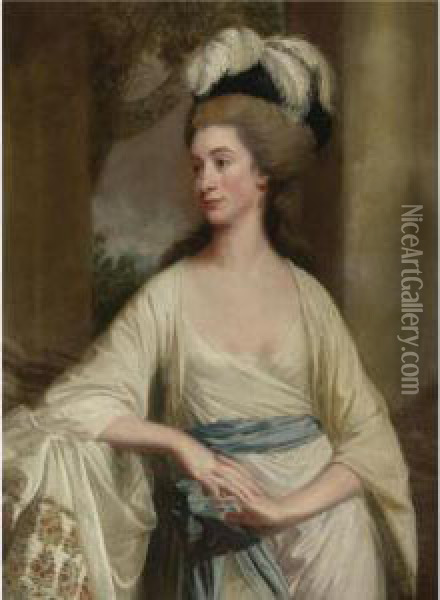 Portrait Of Eliza Fitzgerald Oil Painting - Sir Nathaniel Dance-Holland
