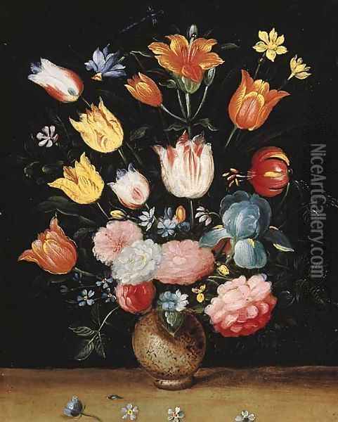 Flowers Oil Painting - School Of Antwerp