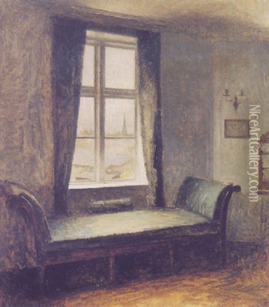 Interior Med Chaiselongue Oil Painting - Peter Vilhelm Ilsted