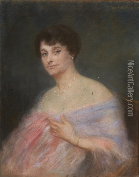 Portrait D'elegante Oil Painting - Pierre Carrier-Belleuse