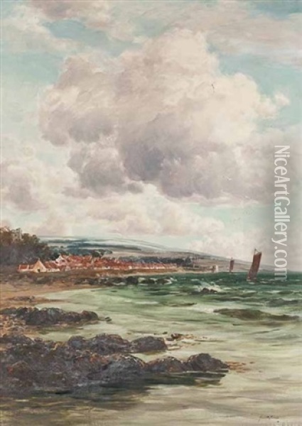 The East Coast At Dysart Looking Towards Serf's Tower Oil Painting - John Glass