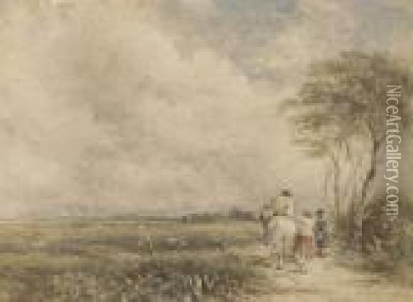 Going To The Hayfield Oil Painting - David I Cox