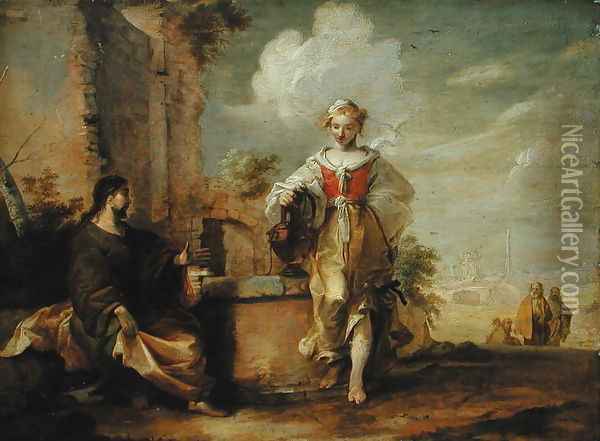 Christ and the Samaritan Woman Oil Painting - Matthias Scheits