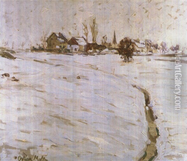 Winterlandschaft Bei Grafrath Oil Painting - Oskar Moll