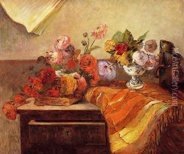 Pots And Bouquets Oil Painting - Paul Gauguin