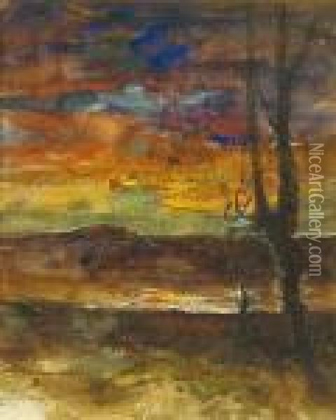Paysage A L'arbre Oil Painting - Francois Auguste Ravier