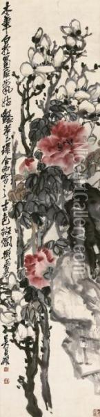 Flowers Oil Painting - Wu Changshuo