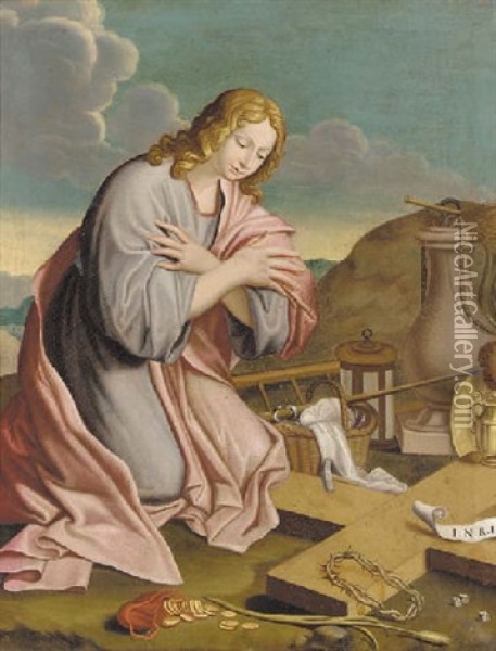 Mary Magdalene With The Implements Of The Passion Oil Painting - Denys Calvaert