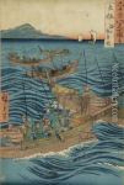 Fishing Bonitos In Tosa: Oil Painting - Utagawa or Ando Hiroshige