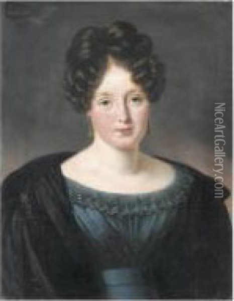 Portrait De Fanny-augusta Hunt Oil Painting - Joseph Jean Vaudechamp
