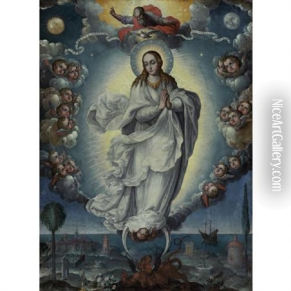 Immaculate Conception Oil Painting - Fray Alonso Lopez De Herrera