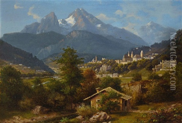Blick Auf Berchtesgaden Oil Painting - Walther Wuennenberg