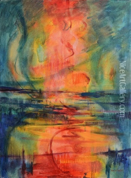 Flame Oil Painting - John Simpson
