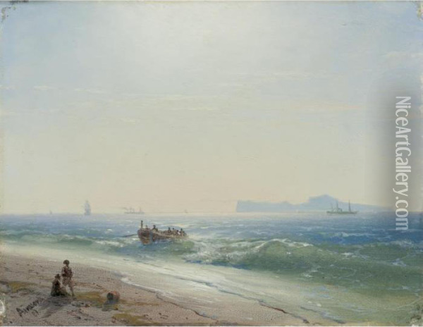 The Disembarkment Oil Painting - Ivan Konstantinovich Aivazovsky