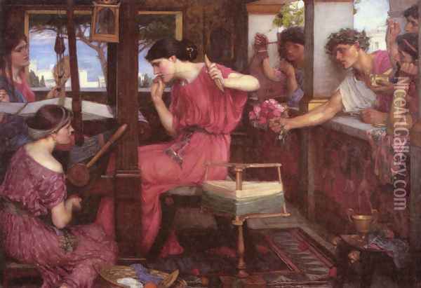 Penelope and the Suitors 1912 Oil Painting - John William Waterhouse