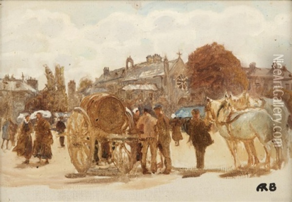The Water Cart Oil Painting - Anna Richards Brewster