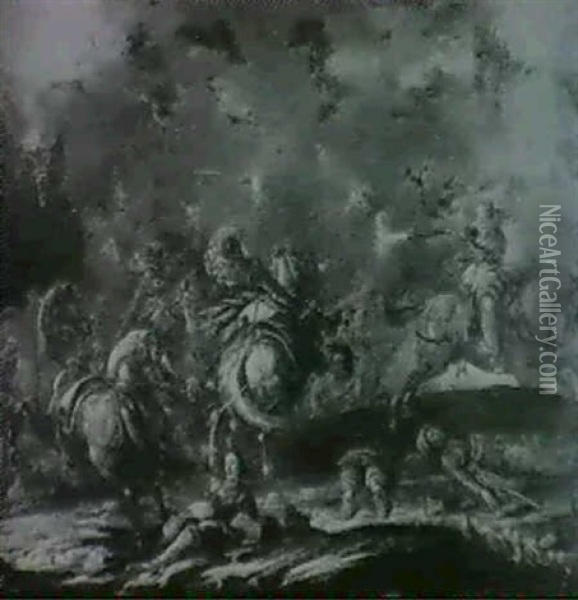 A Cavalry Battle Oil Painting - Leonard Bramer