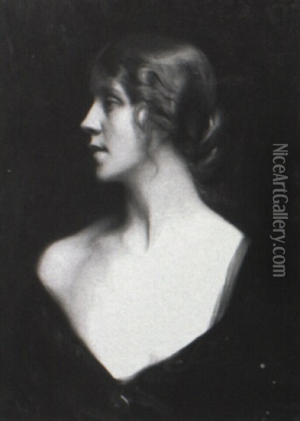 Portrait Of A Lady Oil Painting - Arthur Hacker