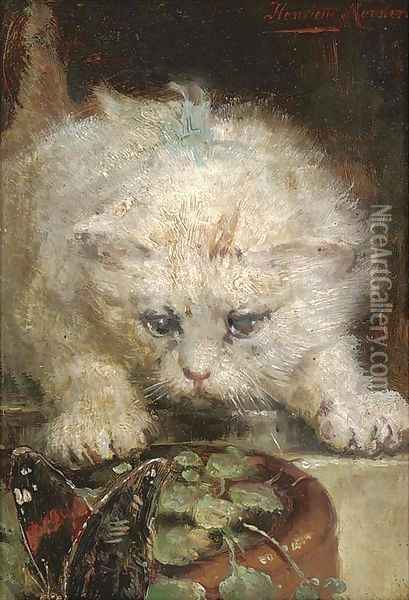 On the prowl Oil Painting - Henriette Ronner-Knip