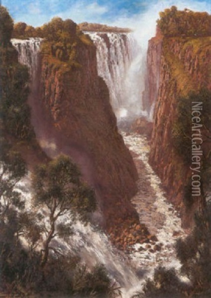 A View Of Victoria Falls Oil Painting - Tinus de Jongh