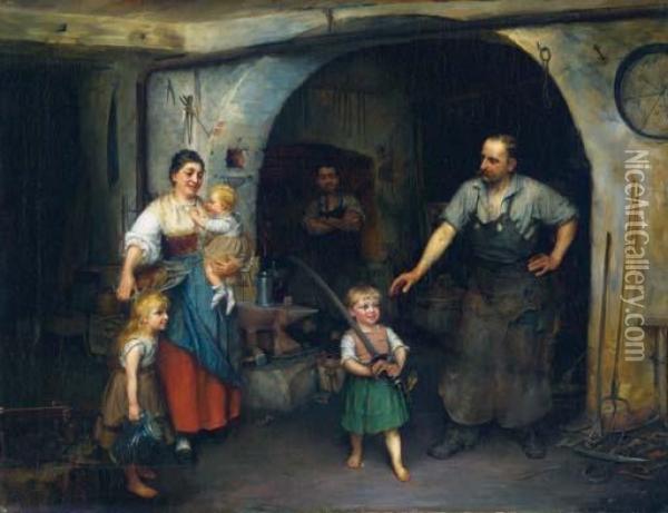 The Little Soldier Oil Painting - Heinrich Burckhardt