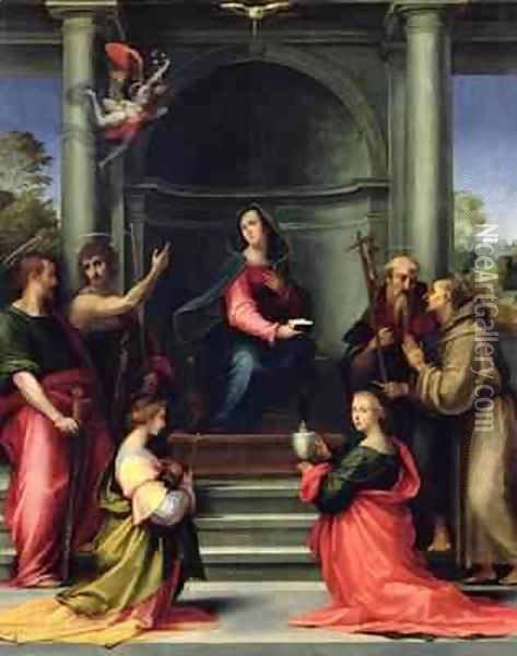 The Annunciation with Saints Oil Painting - Fra (Baccio della Porta) Bartolommeo