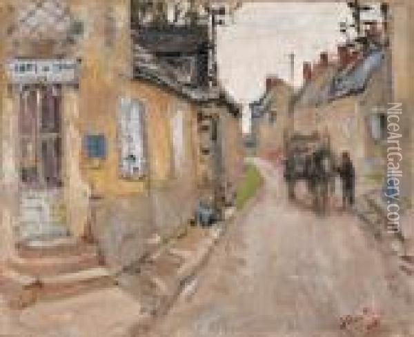 La Rue Du Village Oil Painting - Pierre Eugene Montezin