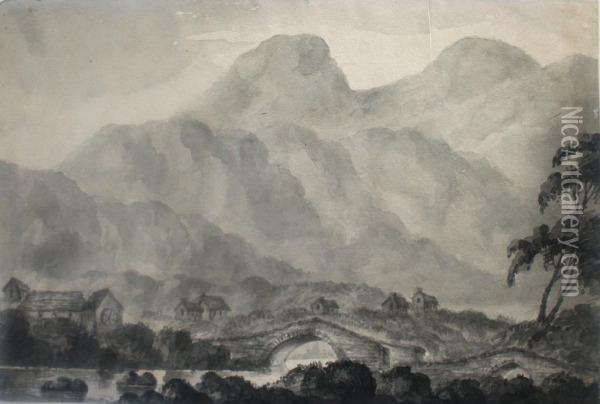 Glen Dochart Near Killin; Loch Long Near Arraghnar Oil Painting - William Gilpin