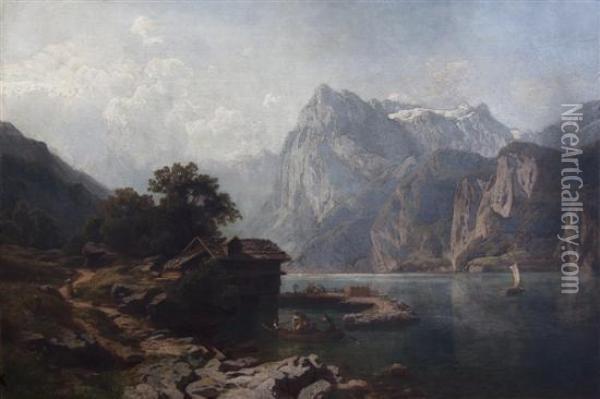 Mountain Lake Oil Painting - Carl Jungheim