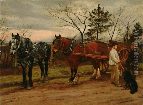 Labourers Oil Painting - William Edward Millner