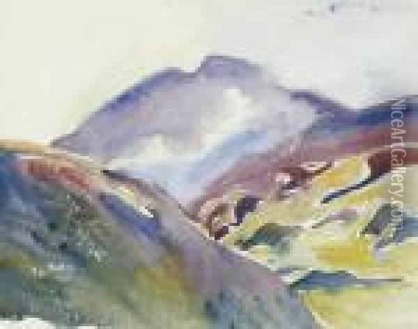 Alpine Landscape (upper Engadin) Oil Painting - Giovanni Giacometti