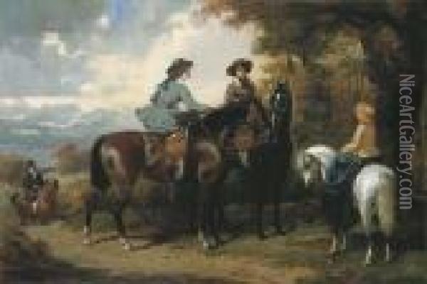 La Halte Des Amazones Oil Painting - Henri D'Annecy (Comte De) Montpezat