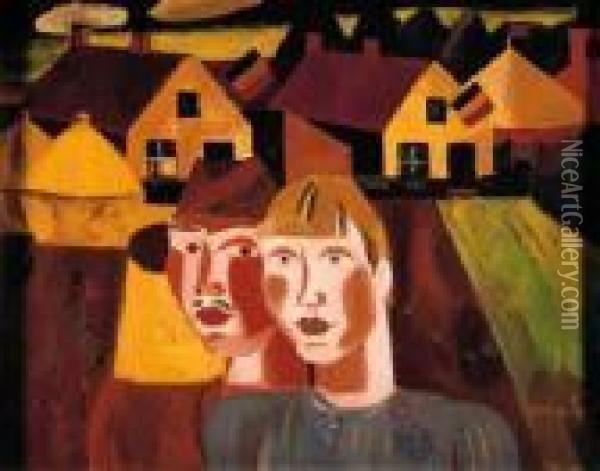 Het Echtpaar - Le Couple Au Village Oil Painting - Gustave De Smet