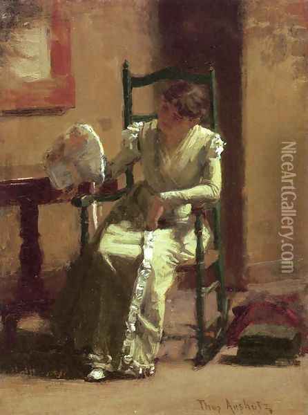 Lady with Bonnet Oil Painting - Thomas Anshutz
