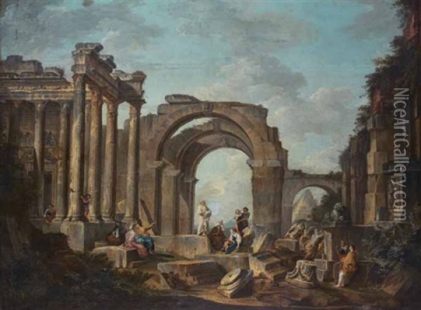 La Predica Della Sibilla Oil Painting - Giovanni Paolo Panini
